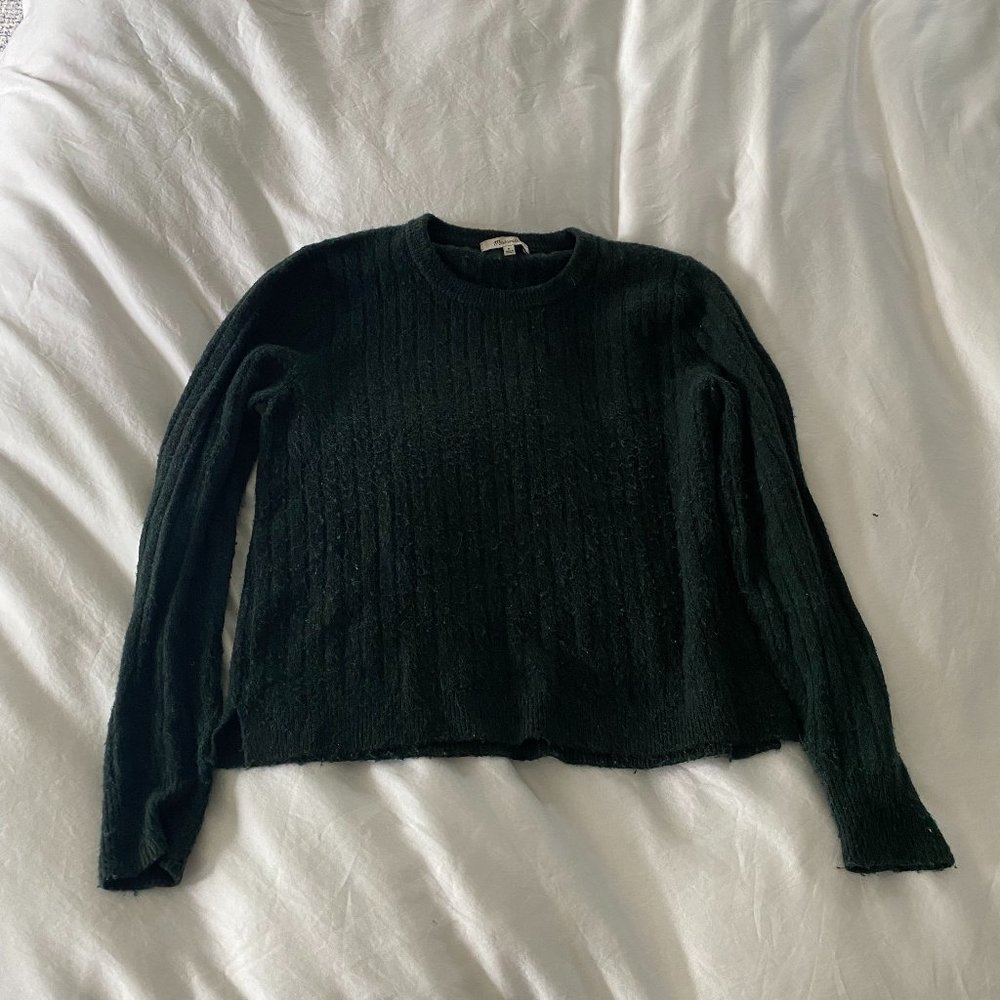 Madewell Coziest Yarn Sweater in Dark Green